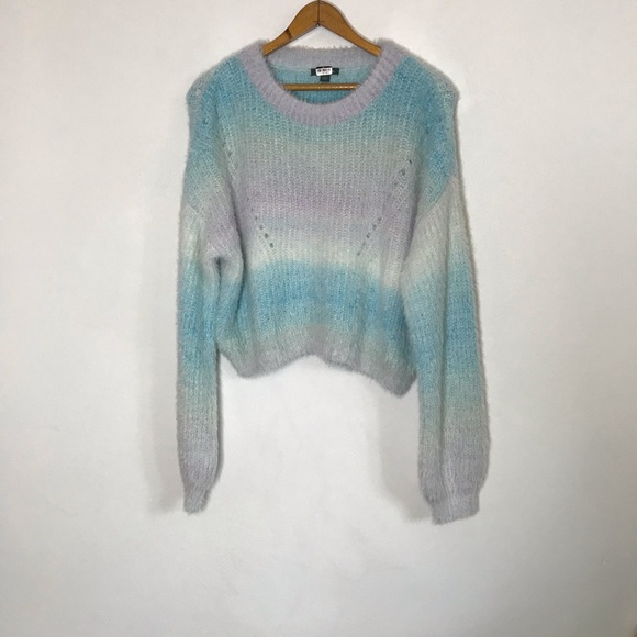 NEW Wild Fable Dip Dye Eyelash Sweater Blue Medium - Picture 3 of 10